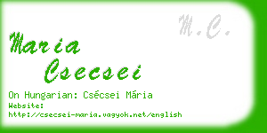 maria csecsei business card