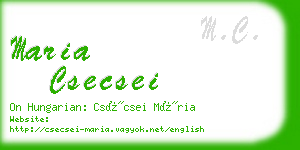 maria csecsei business card